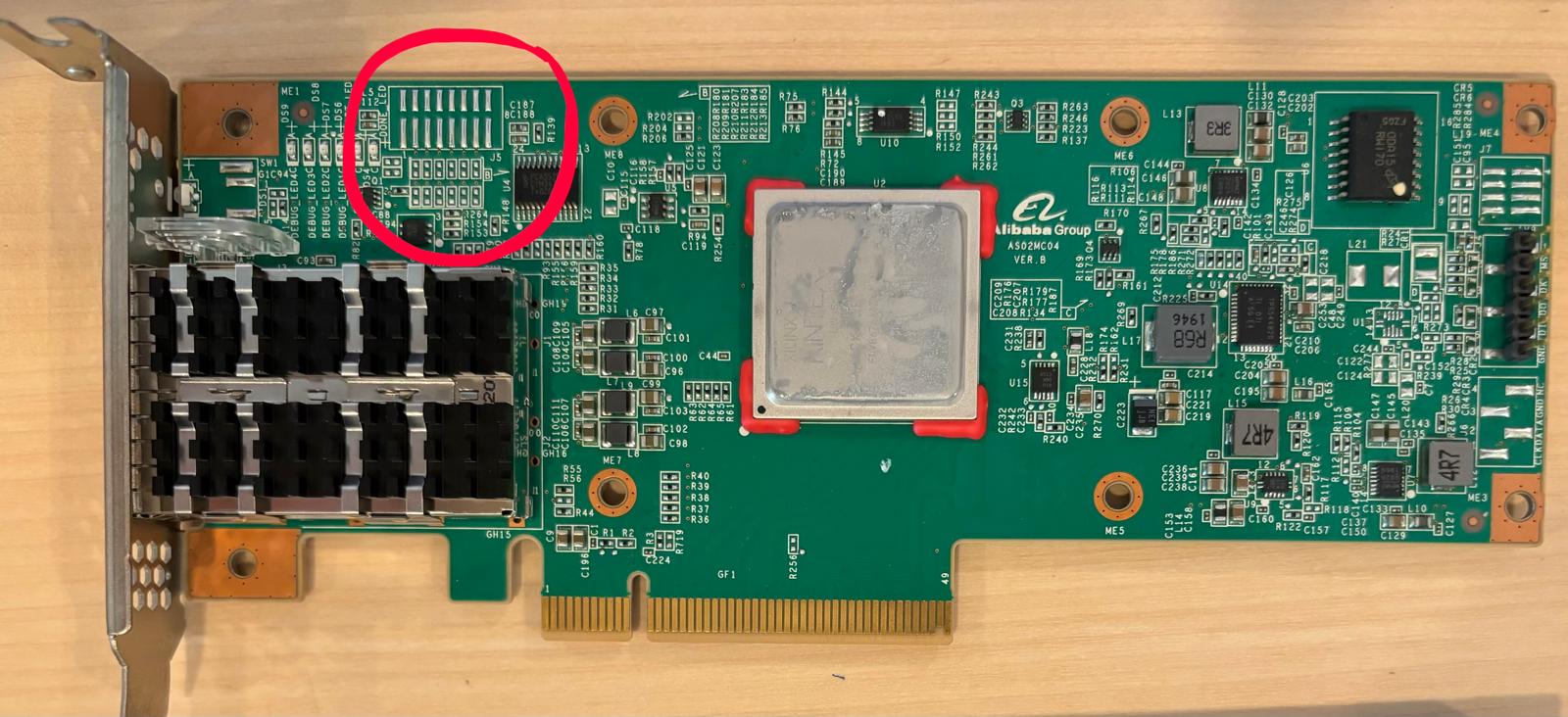 J5 location on the board