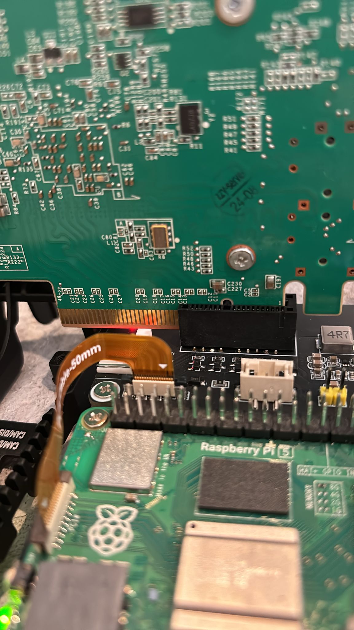 7 PCIe lanes left unconnected and hanging over the air
